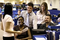 Group of employees in an office