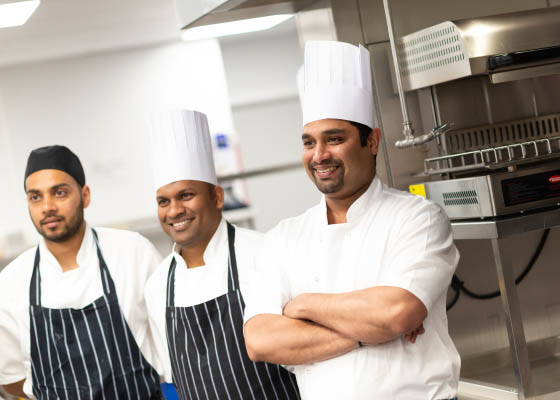 the team in the kitchen