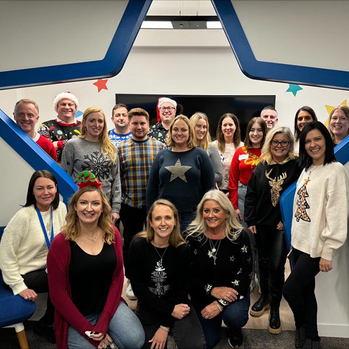 Staff at a Christmas party