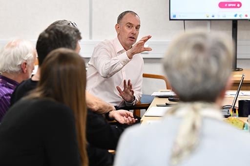 man giving presentation