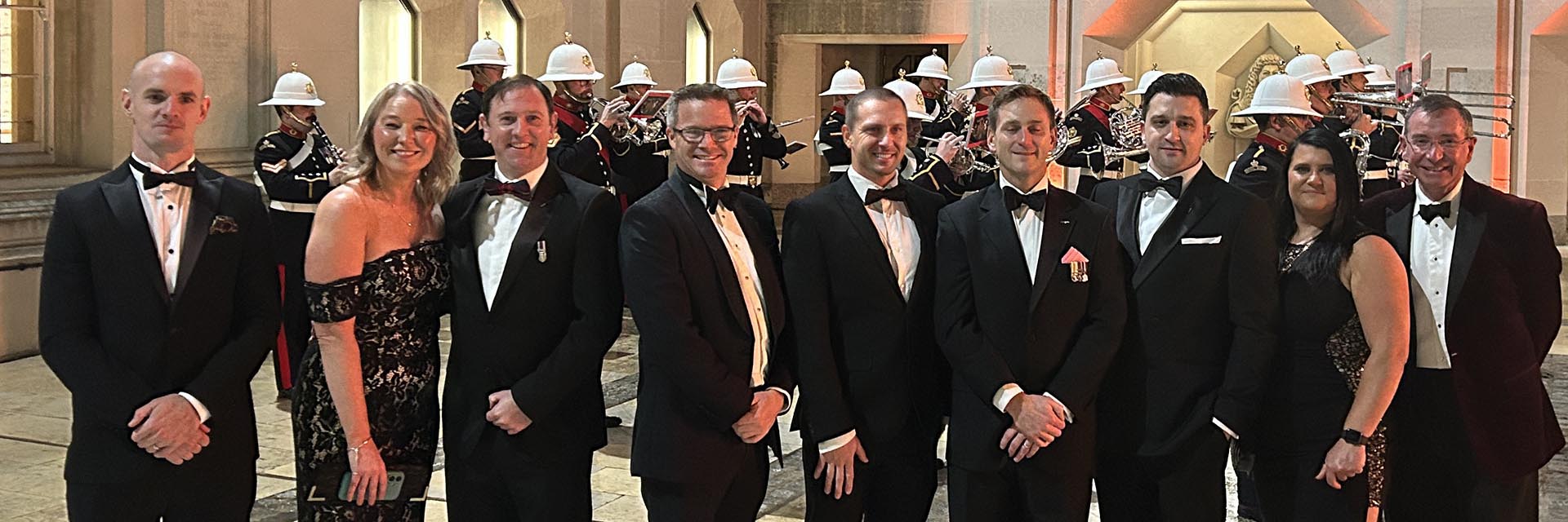 people at a black tie gala