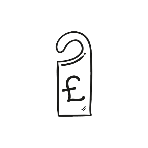 door knob hanger with pound sign drawing