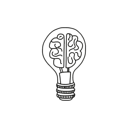 light buld with brain for filament drawing