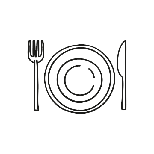 knife, fork and plate drawing