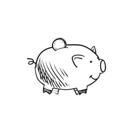 piggy bank drawing